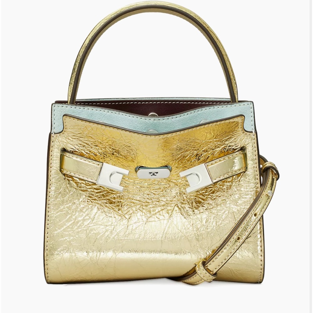 Tory Burch small gold foil cross body purse